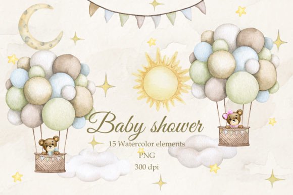 Adorable Teddy Bear Watercolor PNGs for DIY Projects