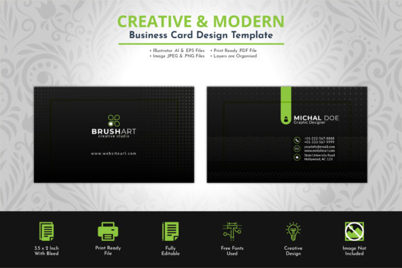 Black Business Card Design Template: A Modern & Professional Asset