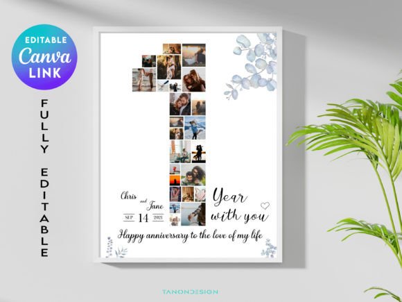 Celebrate Milestones with a Custom Editable 1st Anniversary Photo Collage