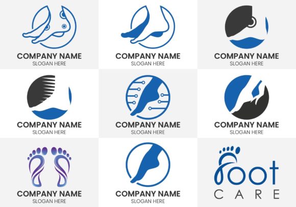 Complete Foot Care Logo Design Vector Set for Professionals