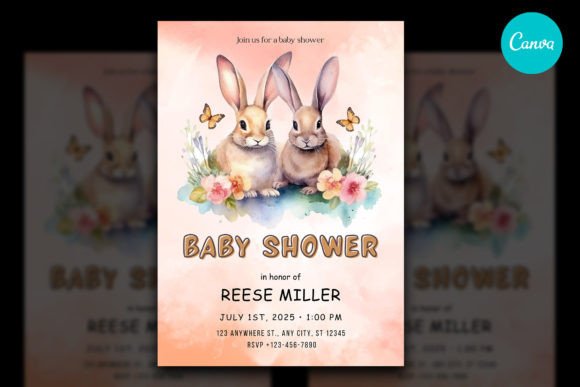 Design a Charming Bunny Baby Shower Invitation in Minutes