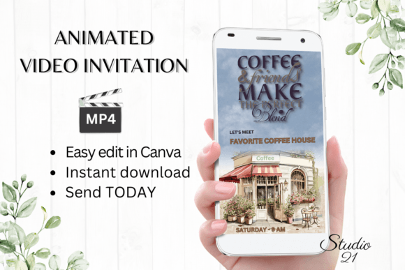 Effortless Coffee Date Invites: Animated Digital Templates