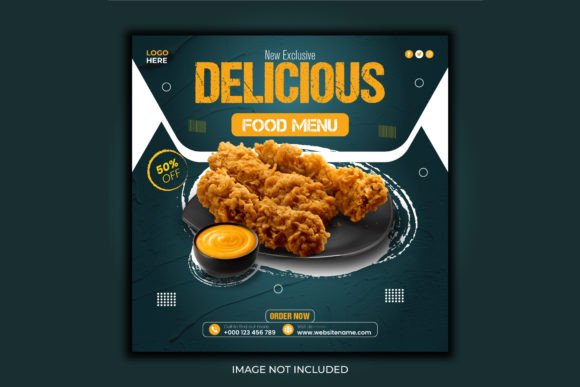 Eye-Catching Square Food Poster Templates for Instagram