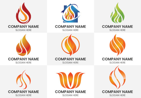 Ignite Your Brand Identity with the Flame Logo Icon Set