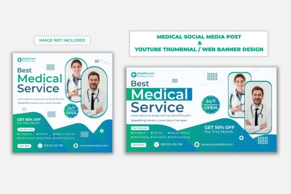 Medical Services Design: Square Posts & Web Cover Templates
