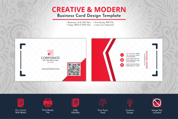 Modern Red Professional Business Card: A Bold First Impression