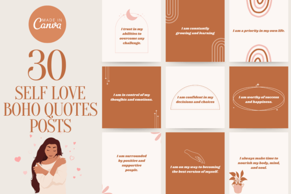 Self Love Affirmation Boho Quotes for a Curated Feed