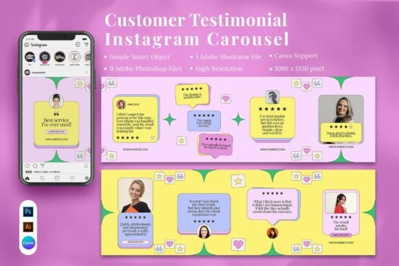 Transform Your Feed: The Customer Testimonial Instagram Carousel & Canva Template