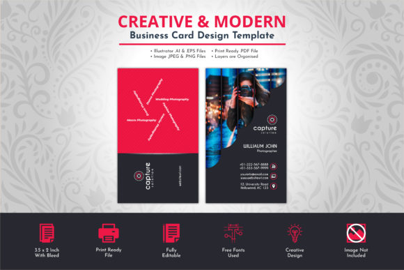 Vertical Photography Business Card: A Modern Design Asset